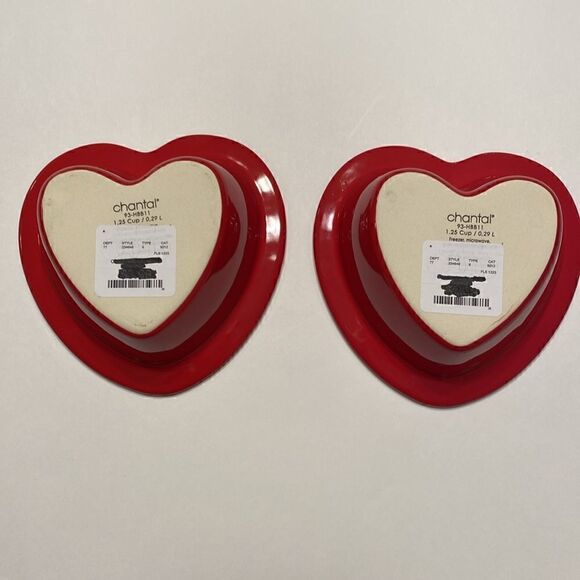 NWT Chantal Set of 2 Red Heart Valentine Baking Dishes - Picture 6 of 8